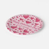 Assiettes En Carton Coeurs roses Heureuse Sainte-Valentin et texte per (Angle)