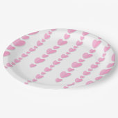 Assiettes En Carton Coeurs roses mignons Saint Valentin (Angle)