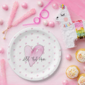 Assiettes En Carton Coeurs roses Motifs Aquarelles Douceur Amour Moder (Fête)