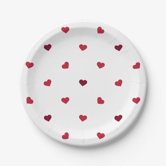 Assiettes En Carton Coeurs rouges (Devant)