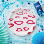 Assiettes En Carton Coeurs rouges (Fête)