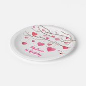 Assiettes En Carton Coeurs rouges roses Chérie Anniversaire (Angle)