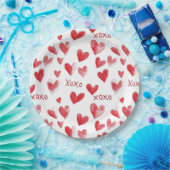 Assiettes En Carton Cœurs Rouges XOXO Amour (Fête)