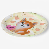 Assiettes En Carton Coeurs Shiba Inu mignons | Pour Amoureux des chien (Angle)