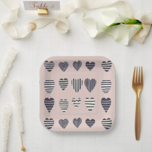 Assiettes En Carton Coeurs sombres