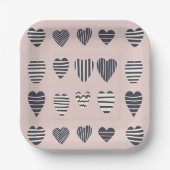 Assiettes En Carton Coeurs sombres (Recto)