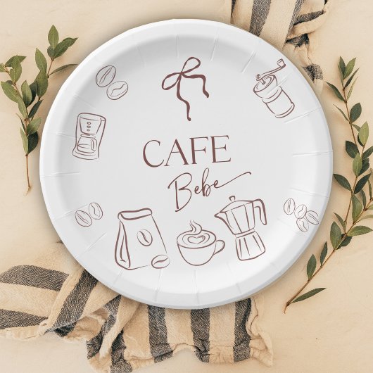 Assiettes En Carton Coffee Theme Cafe Bebe Brewing Bow Baby Shower