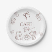 Assiettes En Carton Coffee Theme Cafe Bebe Brewing Bow Baby Shower (Devant)