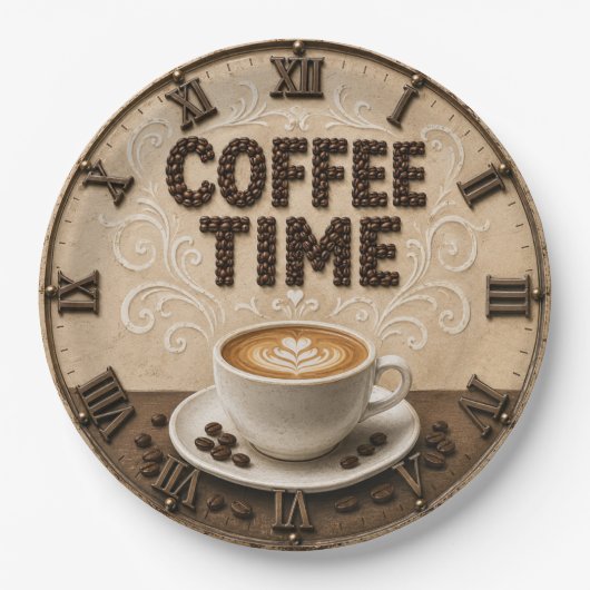 Assiettes En Carton Coffee Time (Devant)