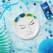 Assiettes En Carton Coiffure de bulle psychédélique (Fête)