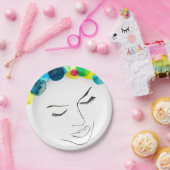 Assiettes En Carton Coiffure de bulle psychédélique (Fête)