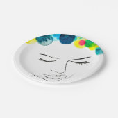 Assiettes En Carton Coiffure de bulle psychédélique (Angle)