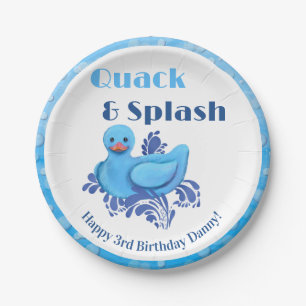 Assiettes En Carton Coin coin et Canard Splash 3e anniversaire