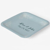 Assiettes En Carton Coins dentelle Mariage blanc (Angulaire)