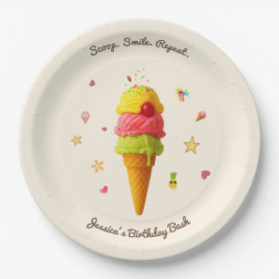 Assiettes En Carton Col arrondi. Souriez. Recommencer. - Plaque de fêt
