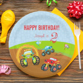 Assiettes En Carton Colful Birthday Boy Monster Trucks with Age