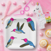 Assiettes En Carton Colibri à gorge rubis (Fête)