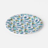 Assiettes En Carton Colibri à queue longue tropicale (Angle)