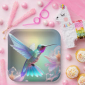 Assiettes En Carton Colibri en verre arc-en-ciel (Fête)
