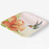 Assiettes En Carton Colibri et fleur d'Hibiscus (Angulaire)