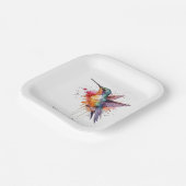 Assiettes En Carton Colibri exotique coloré personnalisable (Angulaire)