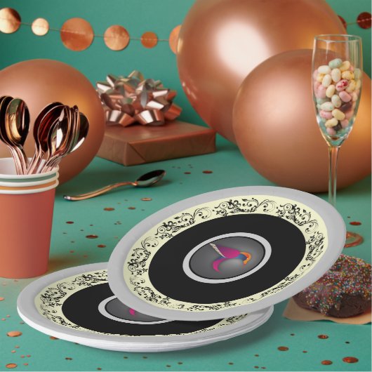 Assiettes En Carton colibri pourpre (Multi)