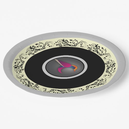 Assiettes En Carton colibri pourpre (Angle)