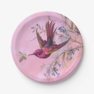 Assiettes En Carton Colibri rouge