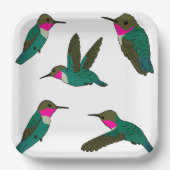 Assiettes En Carton Colibri Ruby Throsé (Recto)