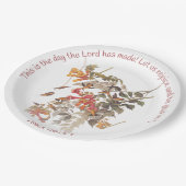 Assiettes En Carton Colibri Throated Ruby avec Psaume 118:24 (Angle)