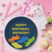 Assiettes En Carton Collage de chaussures en plastique Marine Blue Ann (Fête)