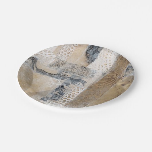 Assiettes En Carton Collage de dentelle I (Angle)