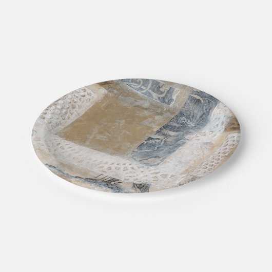 Assiettes En Carton Collage de dentelle II (Angle)