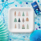 Assiettes En Carton Collage Fille Arbres de Noël (Fête)