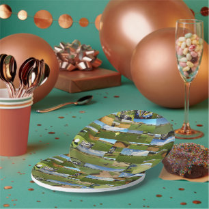 Assiettes En Carton Collage photo de golf, Plaques de papier