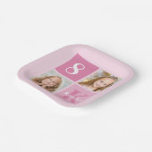 Assiettes En Carton Collage photo fille rose mignonne fête d'anniversa (Angulaire)