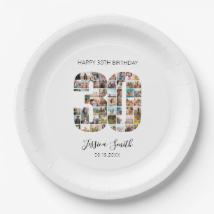 Assiettes En Carton Collage photo moderne 30e anniversaire