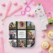 Assiettes En Carton Collage photo Plaques en papier Mariage noir et bl (Fête)