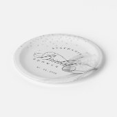 Assiettes En Carton Collation de mariage Perles au Ruban Blanc (Angle)