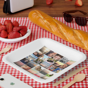 Assiettes En Carton Collecte de photos de réunion familiale