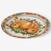 Assiettes En Carton Collection d'automne branchée de citrouille Thanks (Angle)