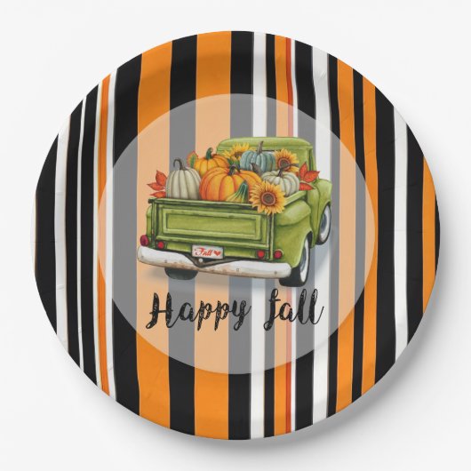 Assiettes En Carton Collection d'automne de Thanksgiving à la mode (Devant)