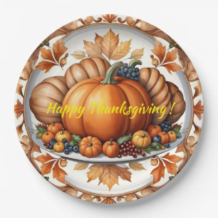 Assiettes En Carton Collection d'automne populaire Thanksgiving Pumpki