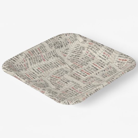 Assiettes En Carton Collection de cartes de bibliothèque ancienne (Angulaire)