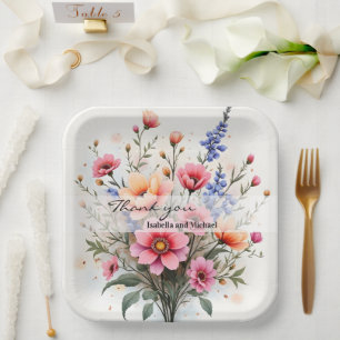 Assiettes En Carton Collection de luxe moderne et belle de fleurs sauv