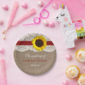 Assiettes En Carton Collection de Mariages de tournesol rustique - Rou (Fête)