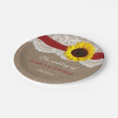 Assiettes En Carton Collection de Mariages de tournesol rustique - Rou (Angle)