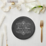 Assiettes En Carton Collection de Mariages Ornate Chalkboard<br><div class="desc">Célébrez dans le style avec ces élégantes plaques en papier mariage de style tableau noir. Le design est orné d'un design tourbillon et d'un libellé de police de script facile à personnaliser. Ces assiettes en papier sont parfaites pour tout couple qui planifie une fête mariage romantique mais peuvent facilement être...</div>