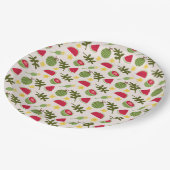 Assiettes En Carton Collection de Motifs de paniers de fruits - pastèq (Angle)