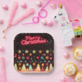 Assiettes En Carton Collection de Noël Neon tendance (Fête)